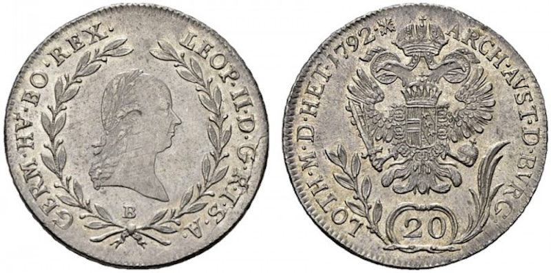 Leopold II. 20 krejcar